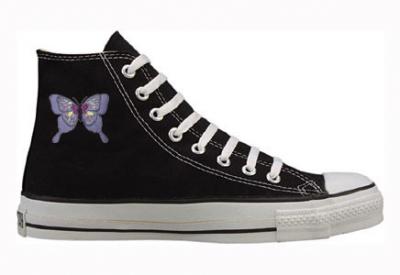 Converse Chuck Taylor All Star Hi Top Custom with Purple Butterfly :  American Athletics