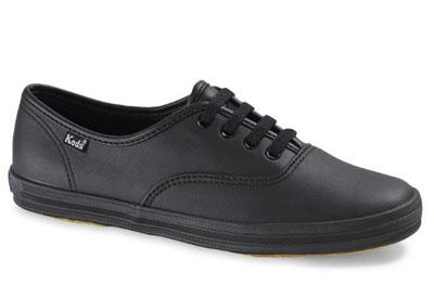 keds black leather shoes