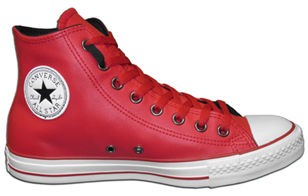 red leather converse low top