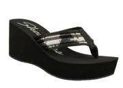 Skechers Womens Pinups Stars and Stripes Black Wedge Sandal 38186/BLK